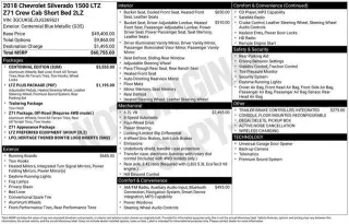 Chevrolet Silverado 1500 2018 4x4 LTZ 4dr Crew Cab 5.8 ft. SB