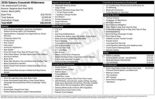Subaru Crosstrek 2026 AWD Wilderness 4dr Crossover
