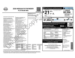 Nissan Pathfinder 2020 4x4 Platinum 4dr SUV