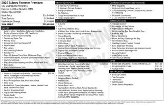 Subaru Forester 2026 AWD Premium 4dr Crossover