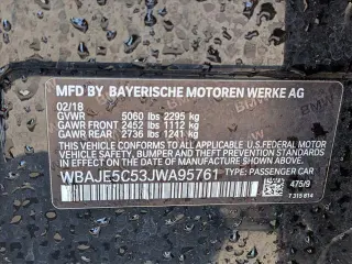 BMW 5 Series 2018 540i 4dr Sedan