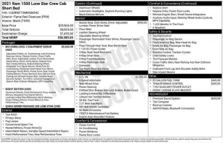 Ram 1500 2021 4x2 Lone Star 4dr Crew Cab 5.6 ft. SB Pickup