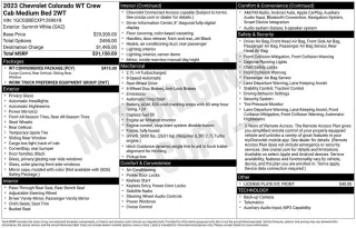 Chevrolet Colorado 2023 4x2 Work Truck 4dr Crew Cab 5 ft. SB