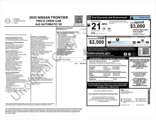 Nissan Frontier 2025 4x2 PRO-X 4dr Crew Cab 5 ft. SB