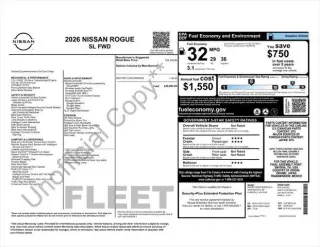Nissan Rogue 2026 SL 4dr Crossover