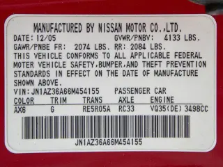 Nissan 350Z 2006 Touring 2dr Convertible (3.5L V6 6M)
