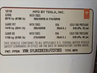 Tesla Model X 2020 AWD Long Range 4dr SUV