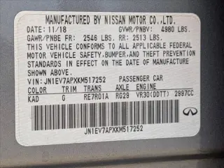 INFINITI Q50 2019 3.0T Luxe 4dr Sedan