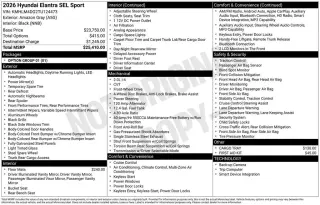 Hyundai ELANTRA 2026 SEL Sport 4dr Sedan