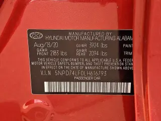 Hyundai ELANTRA 2020 SE 4dr Sedan