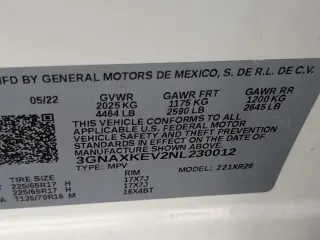 Chevrolet Equinox 2022 LT 4dr SUV w/1LT