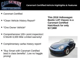 Volkswagen Beetle 2016 1.8T Classic PZEV 2dr Coupe