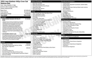 Jeep Gladiator 2024 4x4 Willys 4dr Crew Cab 5.0 ft. SB