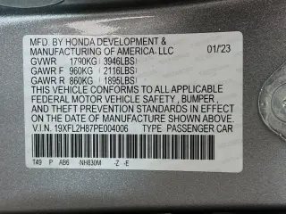 Honda Civic 2023 Sport 4dr Hatchback CVT