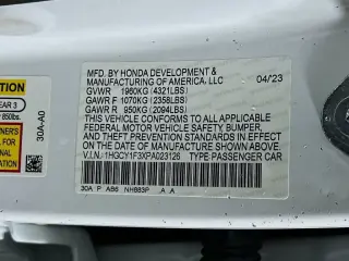 Honda Accord 2023 EX 4dr Sedan w/o BSI