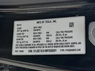 Tesla Model 3 2021 Standard Range Plus 4dr Sedan