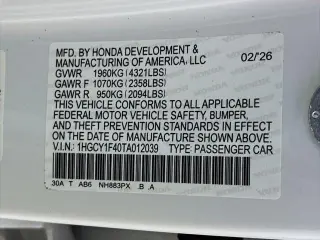 Honda Accord 2026 SE 4dr Sedan