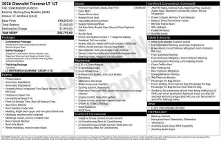 Chevrolet Traverse 2026 LT 4dr SUV