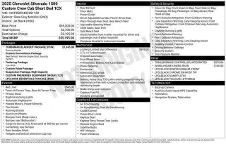 Chevrolet Silverado 1500 2025 4x4 Custom 4dr Crew Cab 5.8 ft. SB