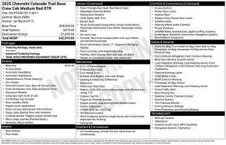 Chevrolet Colorado 2025 4x4 Trail Boss 4dr Crew Cab 5 ft. SB