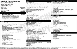 BMW 2 Series 2020 230i 2dr Coupe