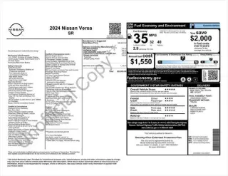 Nissan Versa 2024 SR 4dr Sedan