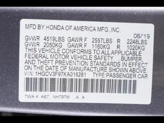 Honda Accord Hybrid 2019 Touring 4dr Sedan