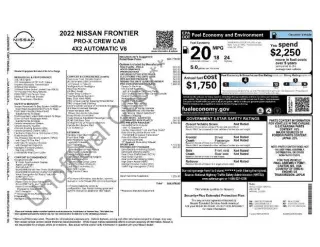 Nissan Frontier 2022 4x2 S 4dr Crew Cab 5 ft. SB