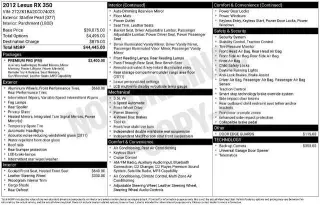 Lexus RX 350 2012 4dr SUV
