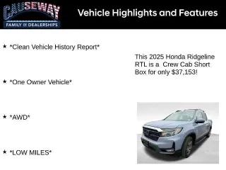 Honda Ridgeline 2025 AWD RTL 4dr Crew Cab 5.3 ft. SB