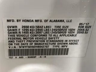 Honda Pilot 2017 AWD Touring 4dr SUV