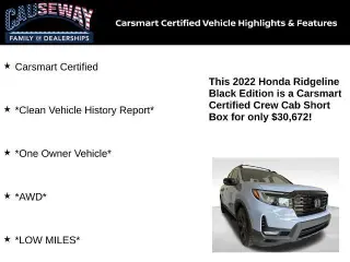 Honda Ridgeline 2022 AWD Black Edition 4dr Crew Cab 5.3 ft. SB