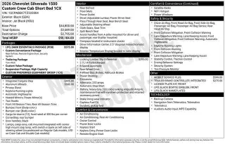 Chevrolet Silverado 1500 2026 4x2 Custom 4dr Crew Cab 5.8 ft. SB