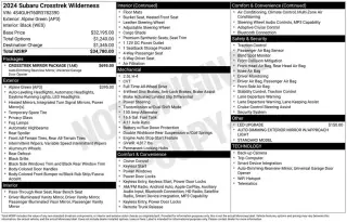 Subaru Crosstrek 2024 AWD Wilderness 4dr Crossover