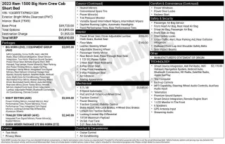 Ram 1500 2023 4x4 Big Horn 4 puertas Cabina Crew 5.6 pies. Pickup SB