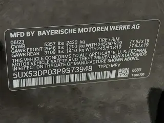 BMW X3 2023 AWD xDrive30i 4 puertas Vehículo de Actividad Deportiva