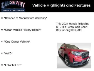 Honda Ridgeline 2024 AWD RTL 4dr Crew Cab 5.3 ft. SB