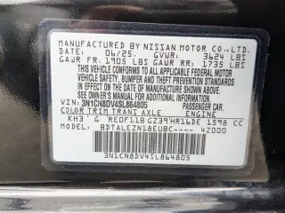 Nissan Versa 2025 S 4dr Sedan CVT