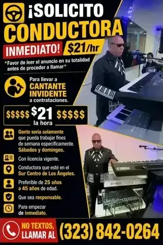 ¡SOLICITO CONDUCTORA