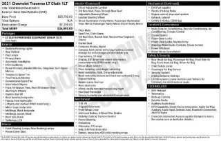 Chevrolet Traverse 2021 LT Tela 4p SUV con 1LT