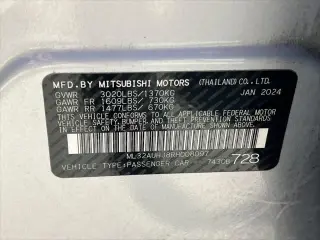 Mitsubishi Mirage 2024 ES 4dr Hatchback