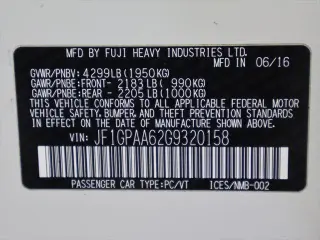 Subaru Impreza 2016 AWD 2.0i 4dr Wagon 5M