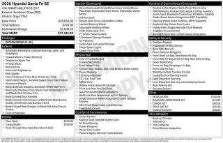 Hyundai SANTA FE 2026 SE 4dr SUV