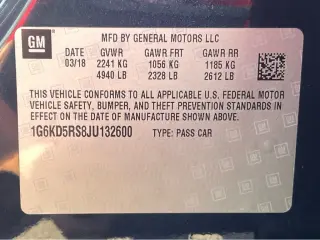 Sedán Cadillac CT6 2018 AWD 3.6L Luxury de 4 puertas
