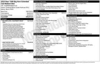 Ram 1500 2025 4x4 Big Horn 4 puertas Quad Cab 6.4 pies. Pickup SB