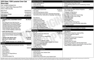 Ram 1500 2023 4x4 Laramie 4 puertas Cabina Crew 5.6 pies. Pickup SB