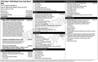 Ram 1500 2021 4x4 Rebel 4 puertas Cabina Crew 5.6 pies. Pickup SB