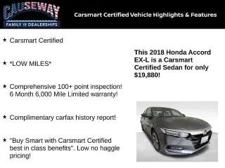 Honda Accord 2018 EX-L 4dr Sedan (1.5T I4)