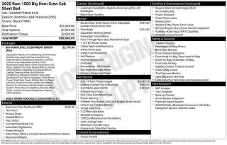 Ram 1500 2025 4x4 Big Horn 4 puertas Cabina Crew 5.6 pies. Caja corta Pickup
