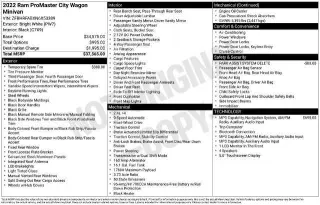 Ram ProMaster City 2022 Base 4 puertas furgoneta compacta